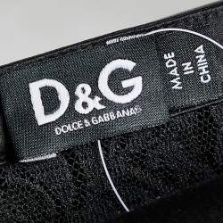 Pre Owned D&G Vintage Black Lace Puff Sleeve Blouse L