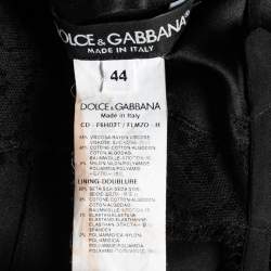 Pre Owned Dolce & Gabbana Black Cordonetto Lace Scalloped Hem Fitted Dress M