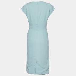 Pre Owned فستان قصير دولتشي آند غابانا كريب أزرق كحلي برقبة حرف V مقاس متوسط - ميديوم