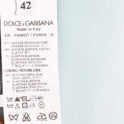 Pre Owned فستان قصير دولتشي آند غابانا كريب أزرق كحلي برقبة حرف V مقاس متوسط - ميديوم