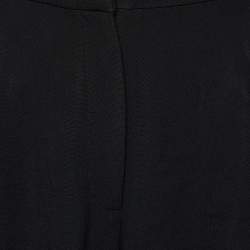Pre Owned Dolce & Gabbana Black Crepe Logo Tape Trimmed Joggers M