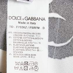 مملوكة مسبقًا Dolce & Gabbana White Rose Print Heart Embroidered Top M