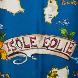 Pre Owned Dolce & Gabbana Blue Printed Silk Blouse M