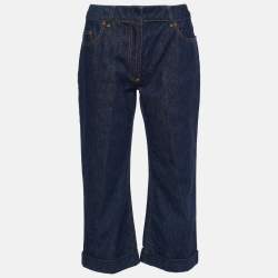 Pre Owned Dolce & Gabbana Vintage Red Tweed Denim Jacket and Jeans Set M