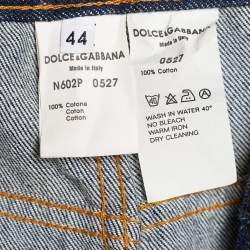 Pre Owned Dolce & Gabbana Vintage Red Tweed Denim Jacket and Jeans Set M