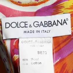 Pre Owned Dolce & Gabbana Vintage Red Tweed Denim Jacket and Jeans Set M