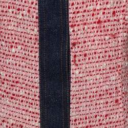 Pre Owned Dolce & Gabbana Vintage Red Tweed Denim Jacket and Jeans Set M
