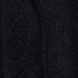 Dolce & Gabbana Black Wool & Lace Overlay Single Breasted Coat L