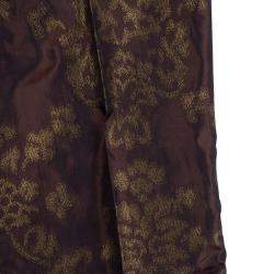 Pre Owned Dolce & Gabbana Dark Brown Brocade Silk Trousers S