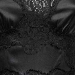 Pre Owned Dolce & Gabbana Black Silk & Lace Trimmed Sleeveless Short Dress S