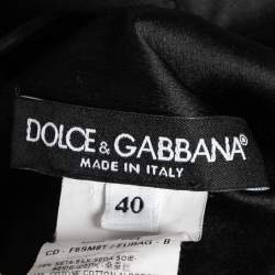 Pre Owned Dolce & Gabbana Black Silk & Lace Trimmed Sleeveless Short Dress S