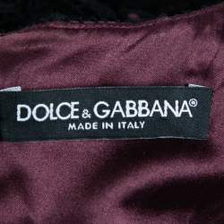 Pre Owned Dolce & Gabbana Black Guipure Lace Short Sleeve Shift Dress M