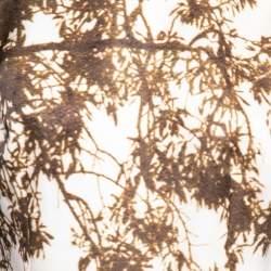 Pre Owned Dolce & Gabbana Brown Printed Silk Button Detail Sleeveless Dress M