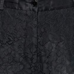 مملوكة مسبقًا Dolce & Gabbana Black Lace & Silk Tapered Pants M