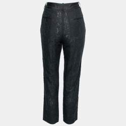 مملوكة مسبقًا Dolce & Gabbana Black Lace & Silk Tapered Pants M