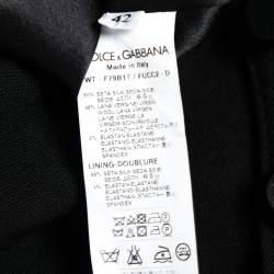 Pre Owned Dolce & Gabbana Black Wool & Silk Satin Button Front Waistcoat M