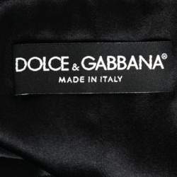 Pre Owned Dolce & Gabbana Black Wool & Silk Satin Button Front Waistcoat M