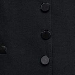 Pre Owned Dolce & Gabbana Black Wool & Silk Satin Button Front Waistcoat M