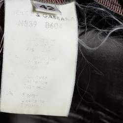 Pre Owned Dolce & Gabbana Vintage Grey Wool Blend Skirt Suit M