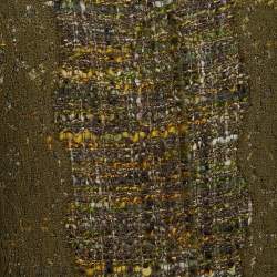 Pre Owned Dolce & Gabbana Green Tweed Lace Applique Coat M