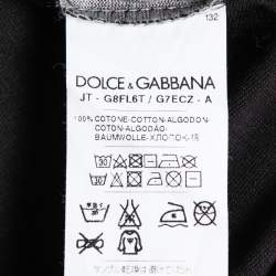 Pre Owned Dolce & Gabbana Black Cotton 1 Printed Crew Neck Top L