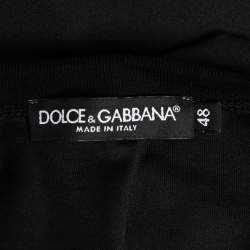 Pre Owned Dolce & Gabbana Black Cotton 1 Printed Crew Neck Top L