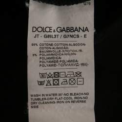 Pre Owned Dolce & Gabbana Black Cotton Logo Tape Trimmed T-Shirt L