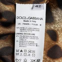 مملوكة مسبقًا جاكيت دولتشي أند غابانا جلد ميتالك بني بسحاب أمامي مقاس وسط ( ميديوم )