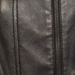 مملوكة مسبقًا جاكيت دولتشي أند غابانا جلد ميتالك بني بسحاب أ مامي مقاس وسط ( ميديوم )