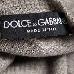 Pre Owned Dolce & Gabbana Grey Cashmere V Neck Long Sleeve Sweater L