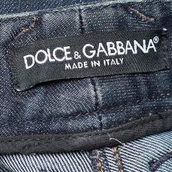 Pre Owned Dolce & Gabbana Indigo Dark Wash Denim Straight Fit Jeans L