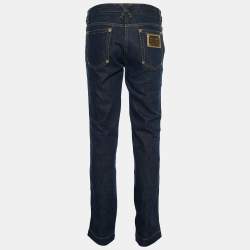 Pre Owned Dolce & Gabbana Indigo Dark Wash Denim Straight Fit Jeans L