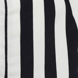Pre Owned Dolce & Gabbana Monochrome Striped Crepe Tapered Trousers L