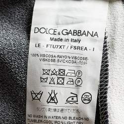 Pre Owned Dolce & Gabbana Monochrome Striped Crepe Tapered Trousers L