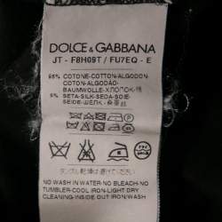 Pre Owned Dolce & Gabbana Black Cotton Asymmetrical Slit Top S