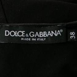 Pre Owned Dolce & Gabbana Black Cotton Asymmetrical Slit Top S