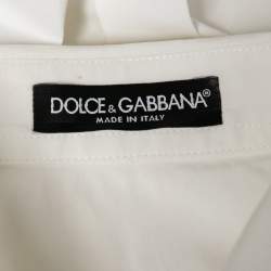 Pre Owned Dolce & Gabbana White Cotton Button Front Shirt L