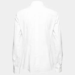 Pre Owned Dolce & Gabbana White Cotton Button Front Shirt L