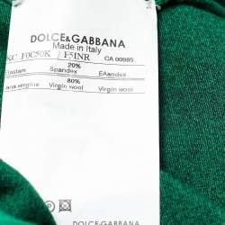 Pre Owned Dolce & Gabbana Green Wool Button Front Cardigan M