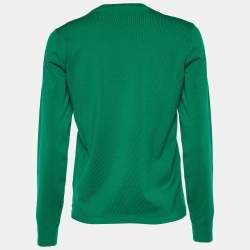 Pre Owned Dolce & Gabbana Green Wool Button Front Cardigan M