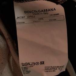 Pre Owned Dolce & Gabbana Brown Striped Knit Tie Back Cardigan M