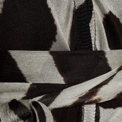 Pre Owned Dolce & Gabbana Brown Striped Knit Tie Back Cardigan M