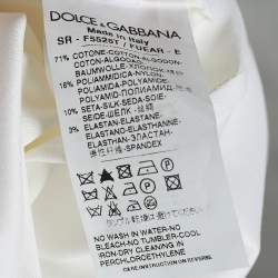 Pre Owned Dolce & Gabbana Off-White Poplin Bow Tie Blouse M