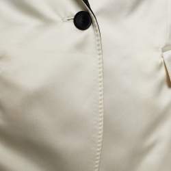 D&G Off White Satin Contrast Lapel Single Breasted Blazer M