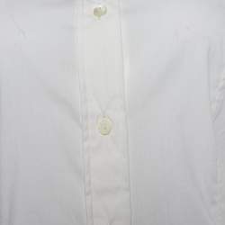 Pre Owned Dolce & Gabbana White Cotton Crystal Embellished Cuff Detail Shirt S