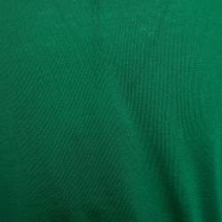 Pre Owned Dolce & Gabbana Green Knit & Lace Trimmed Sleeveless Wrap Cardigan M