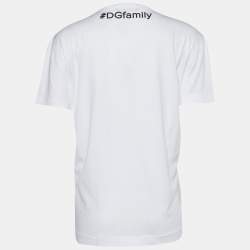 Pre Owned Dolce & Gabbana White Save the Queen Embellished T-Shirt M