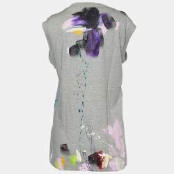 مملوكة مسبقًا Dolce & Gabbana Grey Jersey Limited Edition Hand Painted Top M