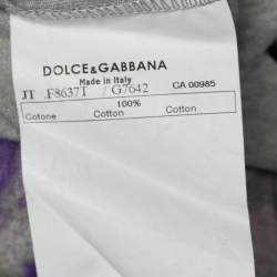 مملوكة مسبقًا Dolce & Gabbana Grey Jersey Limited Edition Hand Painted Top M