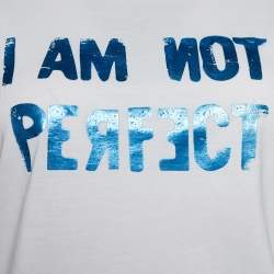 Pre Owned Dolce & Gabbana White Jersey I am Not Perfect Print T-Shirt S